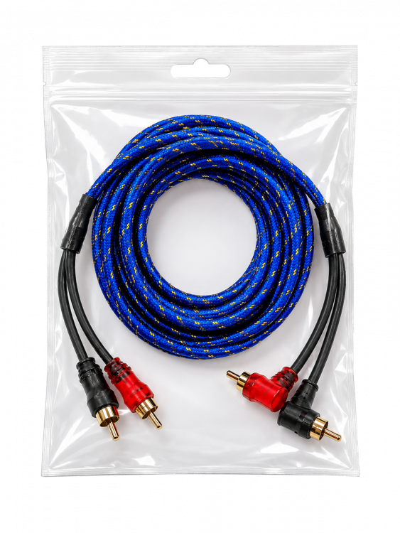 Межблочный аудио кабель 2RCA для авто 5 метров TDS TS-CAD08